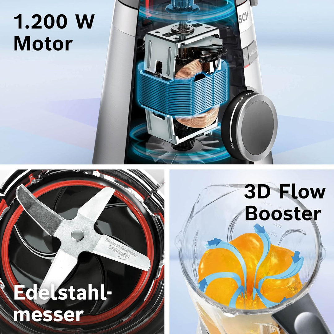 Bosch Standmixer VitaPower Serie 4 MMB6172SN & ToGo-Flasche MMZBT01B, Smoothie-ToGo-Flasche 0,6 L, b