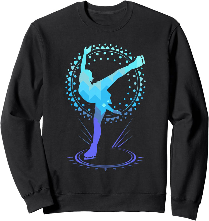 Eiskunstläuferin und Eiskunstlauf Schlittschuhe | Eislaufen Sweatshirt