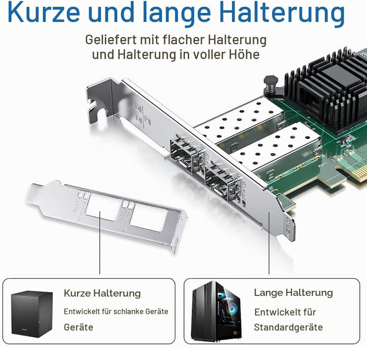 10Gb SFP+ PCI-E Netzwerkkarte NIC, Compare to Intel X520-DA2, with Intel 82599ES Chip, Dual SFP+ Por