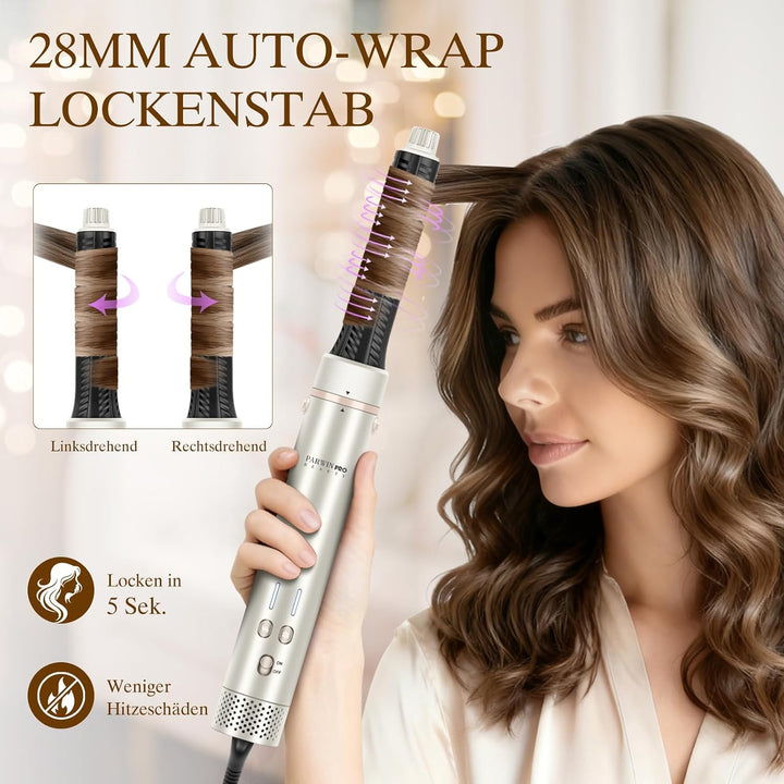 7 in 1 AirStyler, Automatische Doppelspannung MaxAIR 2.0 Multi-Styler Set Champagnersilber, Champagn