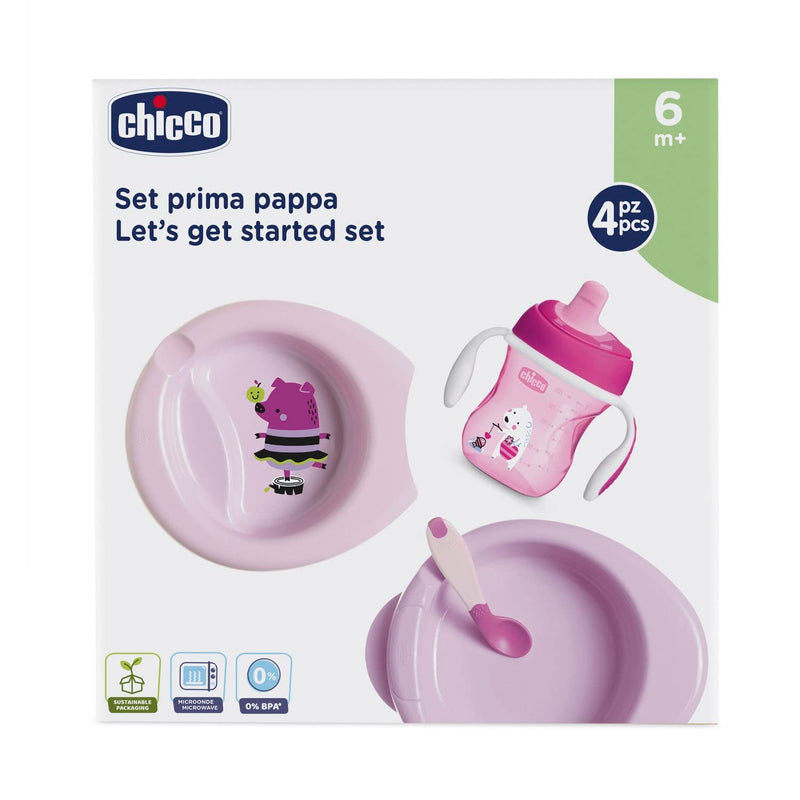 Chicco Baby Geschirr Set, Baby Geschirrset für Essen und Babynahrung, bestehend aus Tasse Training C