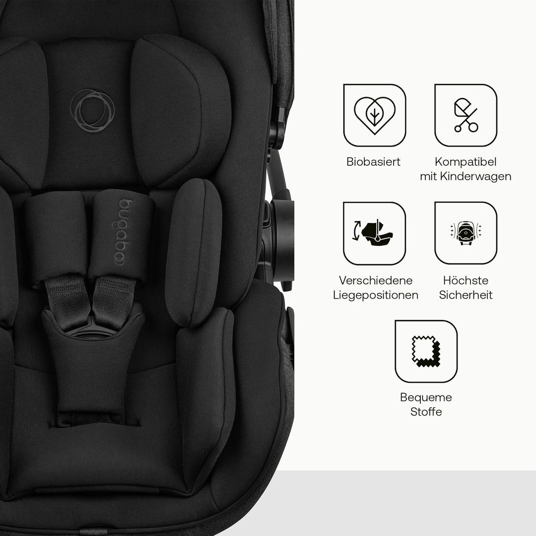 Bugaboo Otter by Nuna – i-Size Babyschale ab Geburt mit flacher Liegeposition, UPF 50+ Sonnenverdeck
