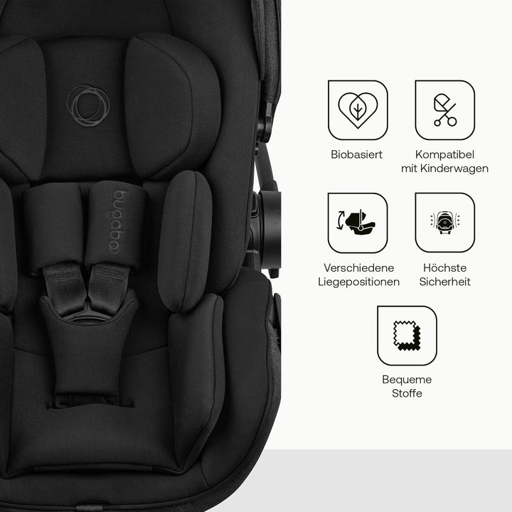 Bugaboo Otter by Nuna – i-Size Babyschale ab Geburt mit flacher Liegeposition, UPF 50+ Sonnenverdeck