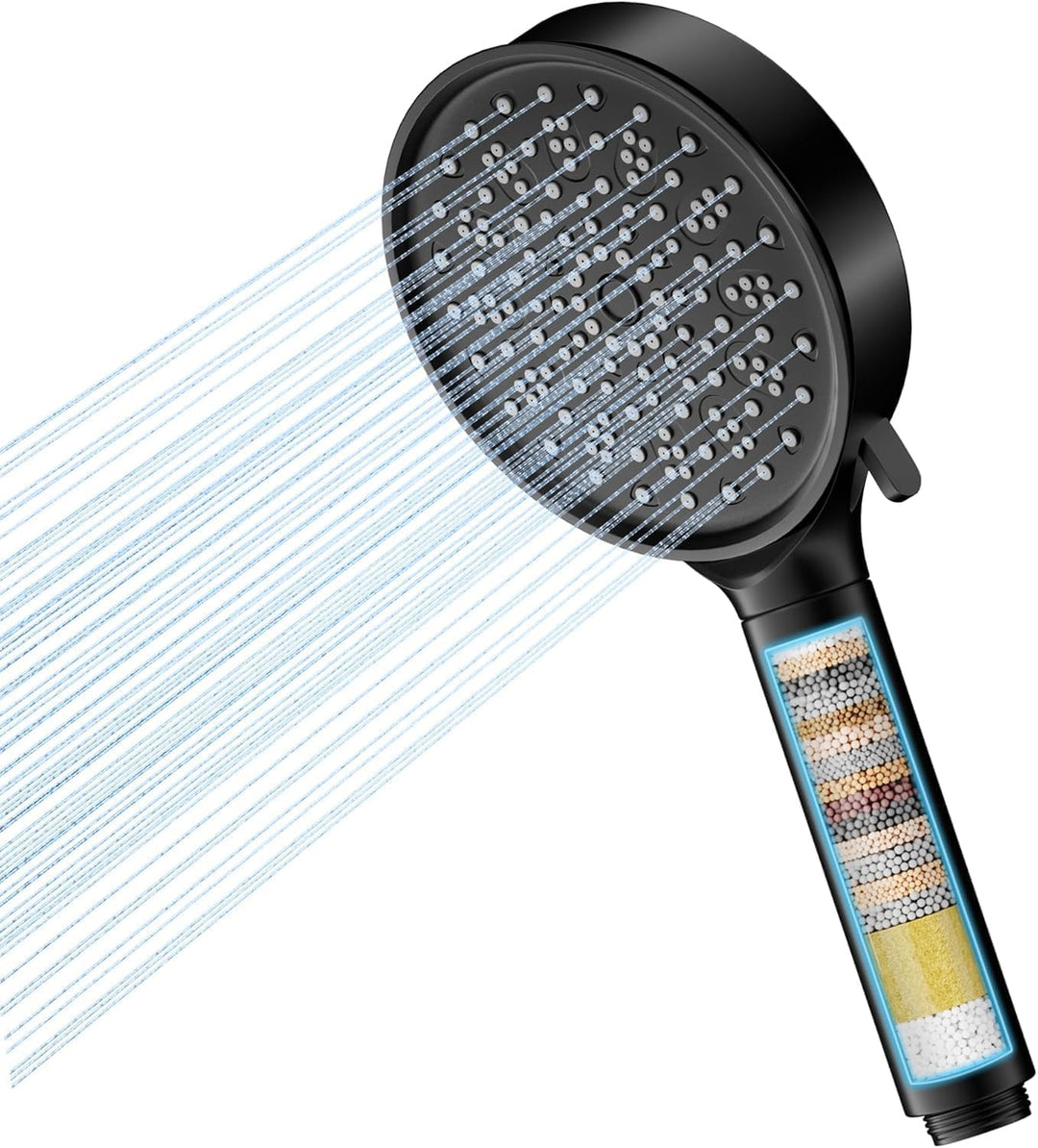 Cobbe Duschkopf mit Filter, Duschkopf Wassersparend Hartwasser mit Filtration in 20 Schichten, 6 Str