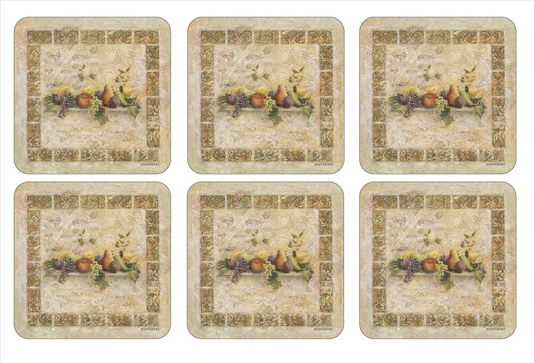 Pimpernel Untersetzer, toskanisches Paletten-Design, 6 Stück Coasters, Coasters