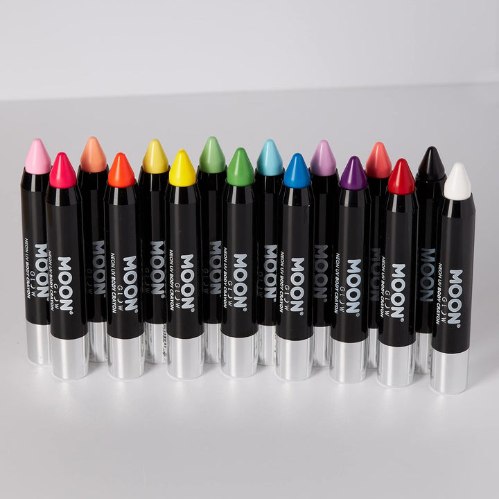 Moon Glow, Neon-UV-Gesichtsmalstift/Körperkreiden-Make-up für Gesicht und Körper, Pastellfarben, leu
