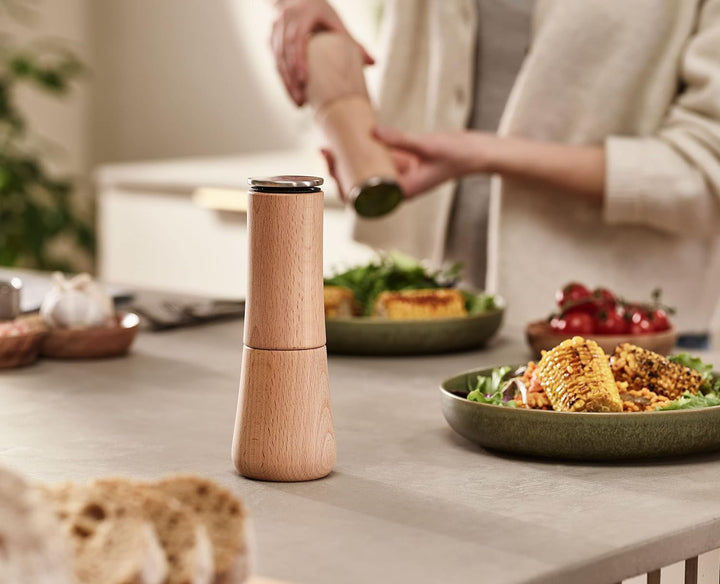 Joseph Joseph Milltop™ Wood Krümelfreie Pfeffermühle Buche Holz Pfeffer einzeln, Buche Holz Pfeffer