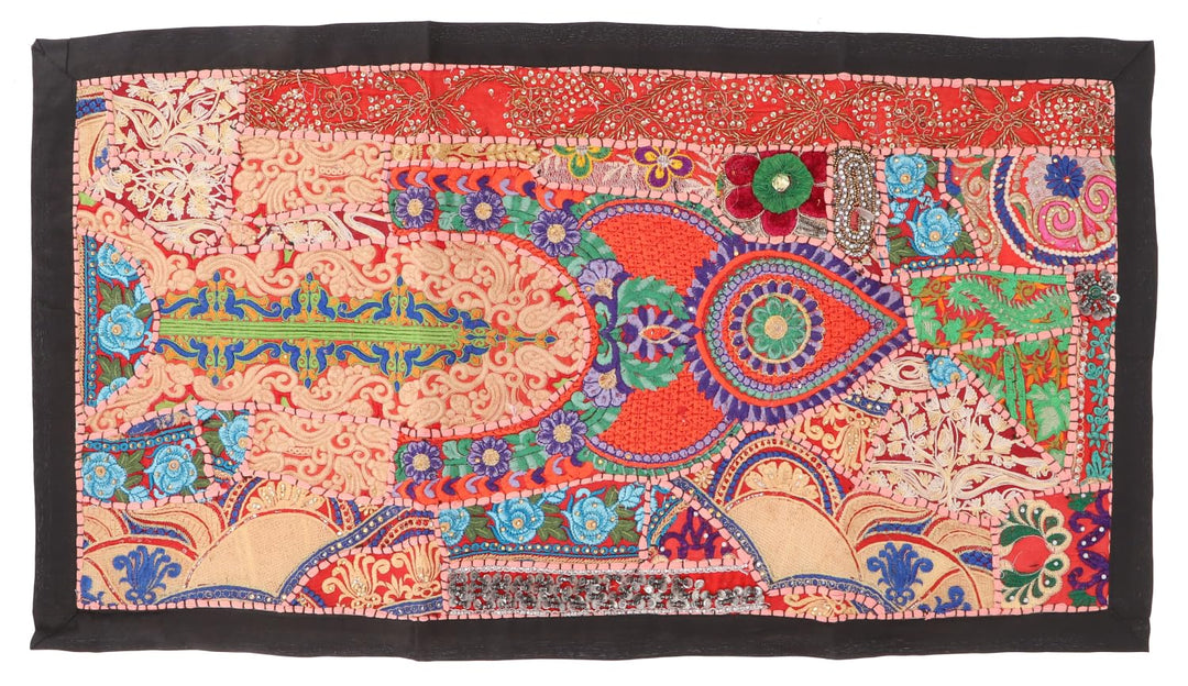 GURU SHOP Orientalischer Tischläufer, Wandbehang, Einzelstück 85x45 cm - Motiv 25, Mehrfarbig, Baumw