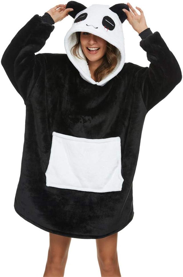 chuangminghangqi Übergrosses Hoodie Decken-Sweatshirt Warm Plüsch Taschen-Decke Kapuzenpullover für