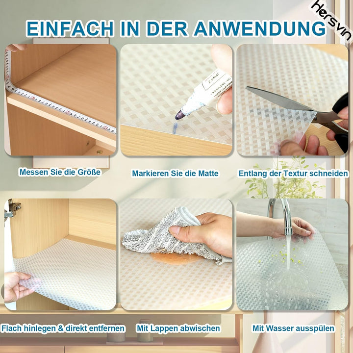 Hersvin Schubladenmatte 60cmx500cm Schrankpapier Schubladeneinlage Eva Wasserfest Nicht Klebende Unt