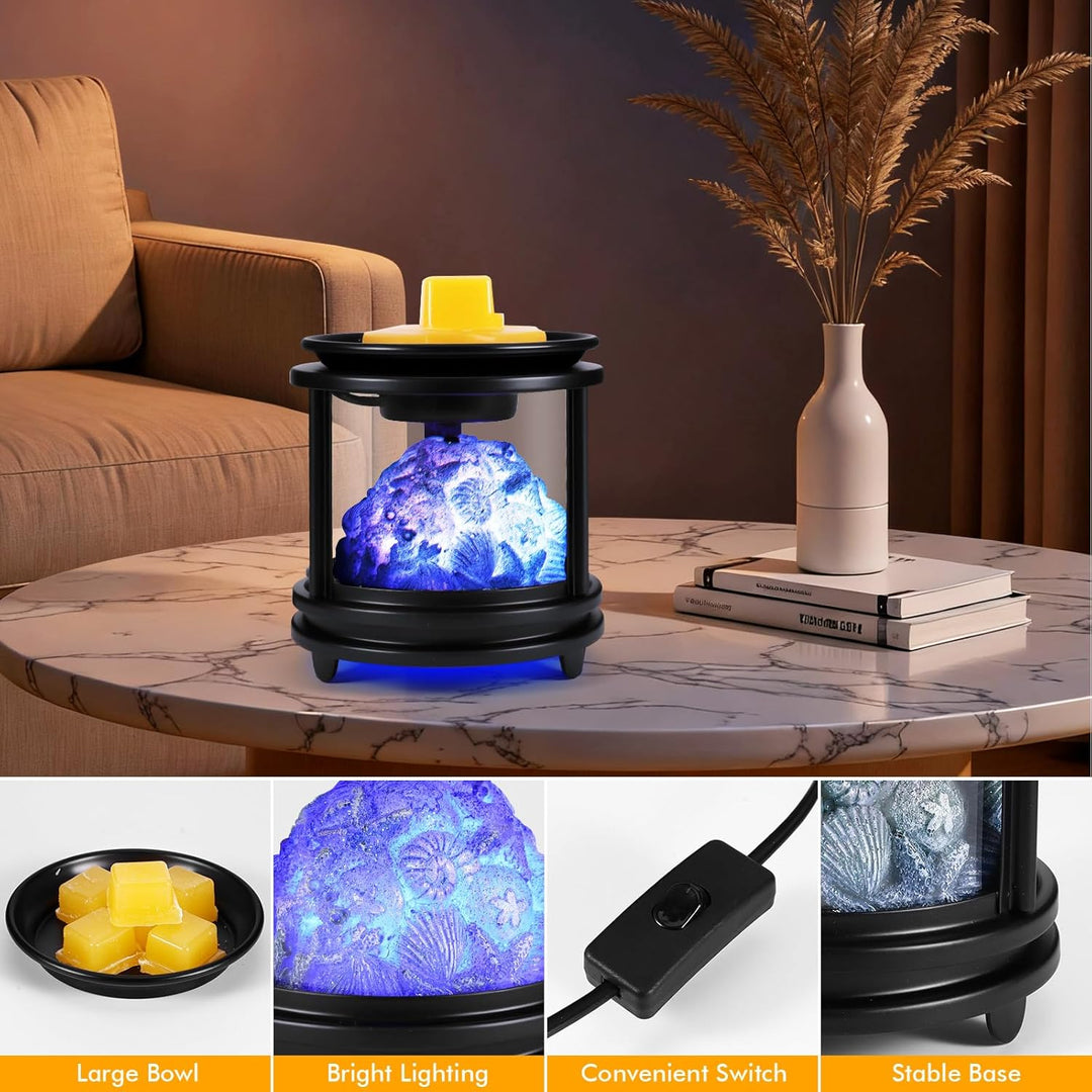 Duftlampe Elektrisch,Koralle Elektrische Duftlampe für Wachs mit RGB Licht, 3 in 1 Elektrische Wachs