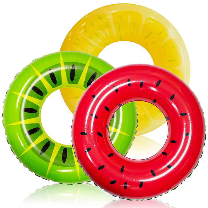 JOYIN 3 Pack Aufblasbarer Schwimmreifen mit Glitzern 32.5"/82.55cm, Schwimmring, Sommer Wasser Schwi