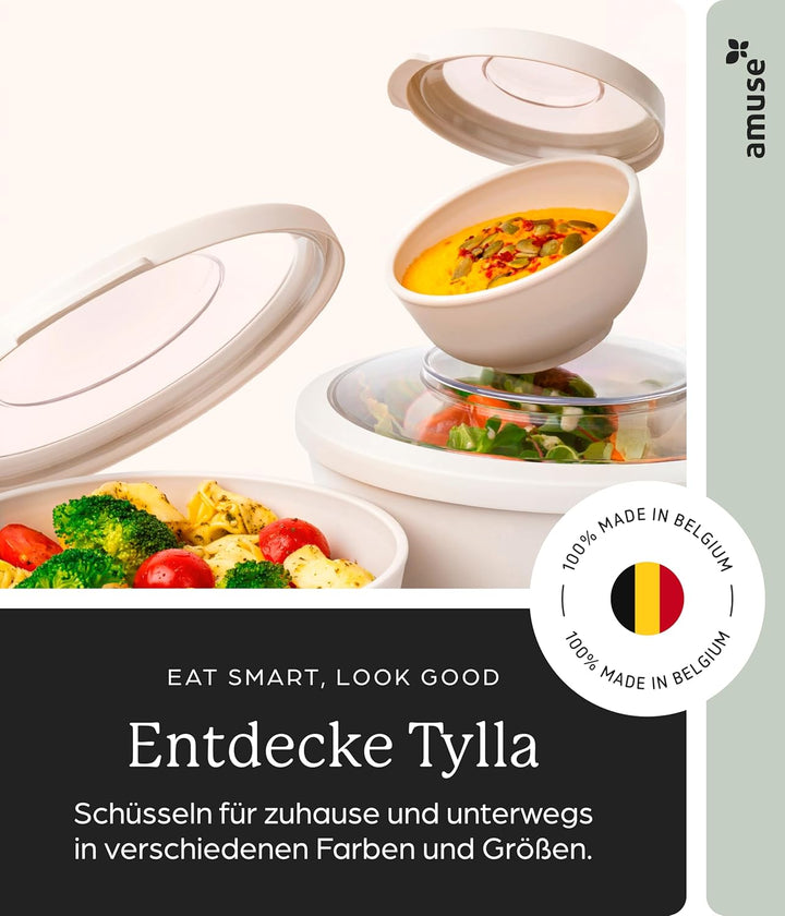 Amuse Müslibecher To Go (450ml + 150ml) | Crunch Cup | Auslaufsicherer Joghurtbecher To Go mit Löffe
