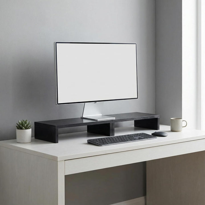 HOMYLIN Monitorständer für Schreibtisch, 2 Stück, MDF, verstellbarer Computerständer, Dual-Monitorer