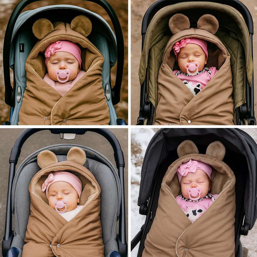 millybo Fusssack Baby Einschlagdecke für Winter geeignet für Kinderwagen Babyschale Babybett Autosit