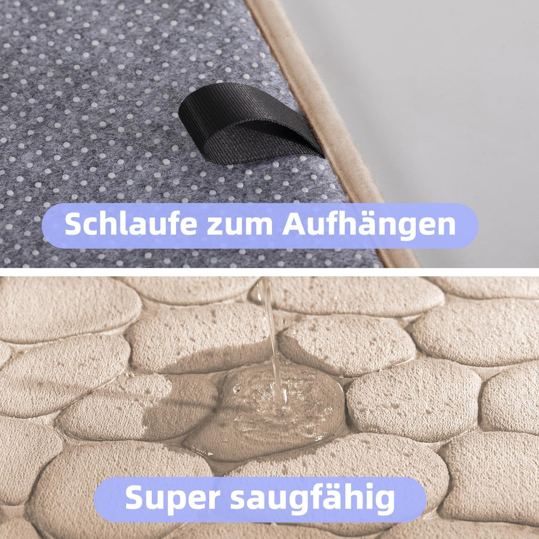 chakme Badematte Memoryschaum Badteppich Memory Foam Duschvorleger Saugfähige Badvorleger Badezimmer