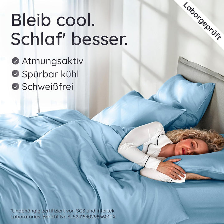 Bambaw Bambus Deckenbezug 155x220 cm, Anti Schwitz Bettwäsche für den Sommer, 100% Bambus Bettdecken