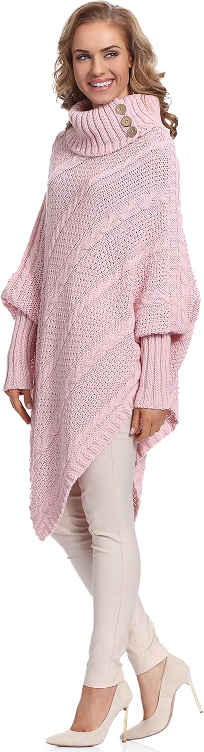 Merry Style Damen Poncho C46l4, Einheitsgrösse Puderrosa