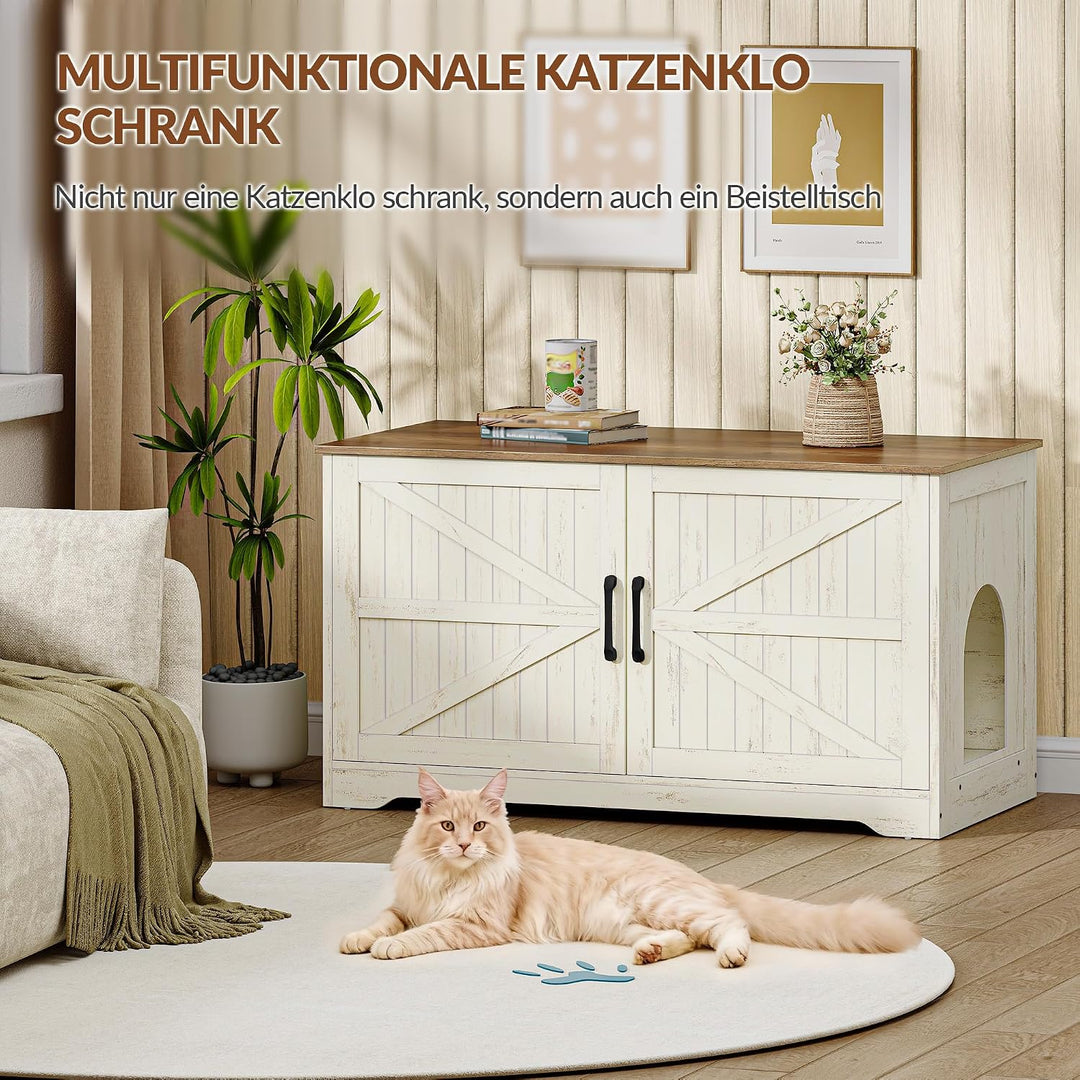 Katzenklo Schrank, Katzenklo Versteckt Schrank Möbel, Katzenhaus Holz, Katzenschrank Beistelltisch m