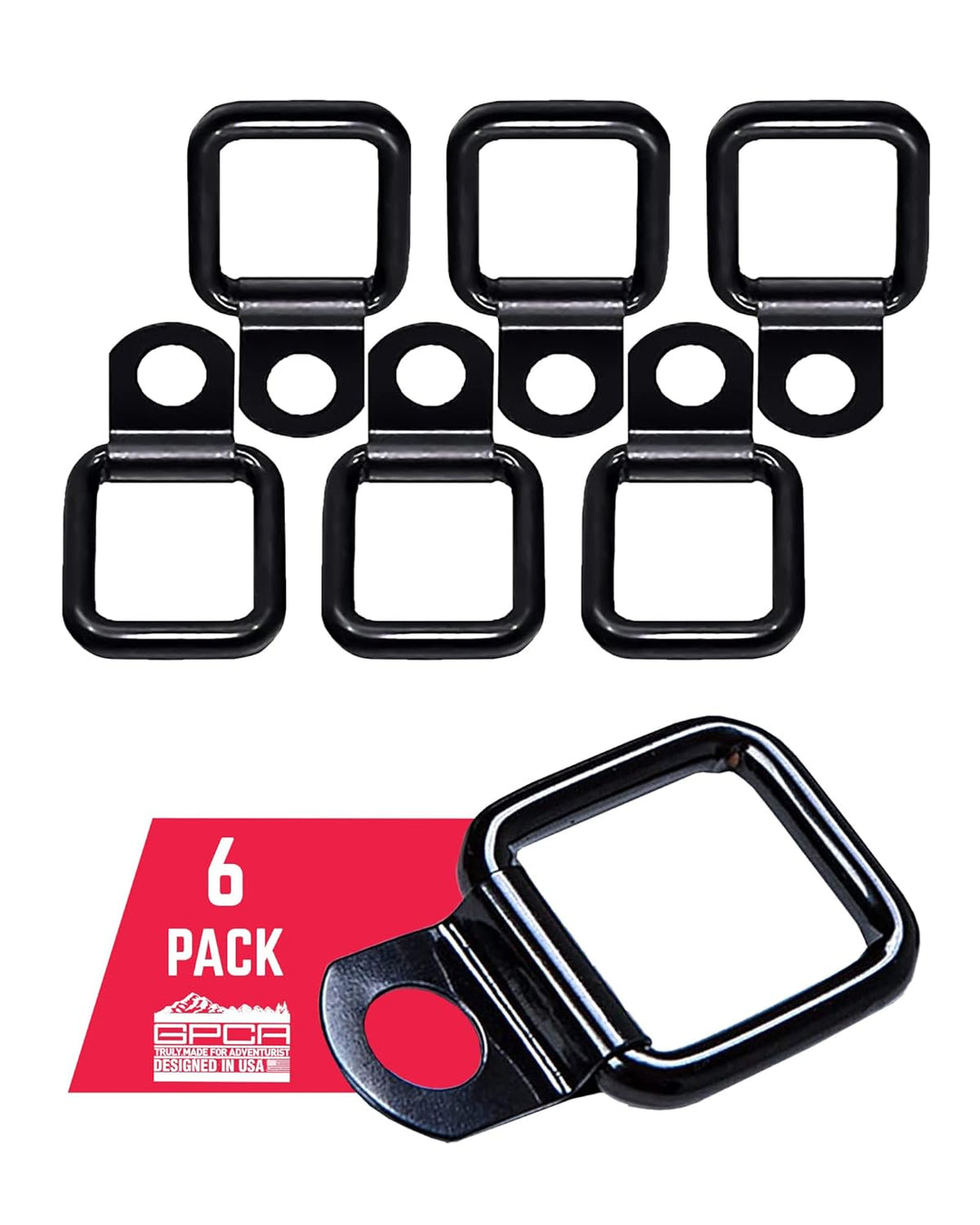 GPCA Zurrgurt Spangurte Ringe für Jeep Wrangler, 6er Pack
