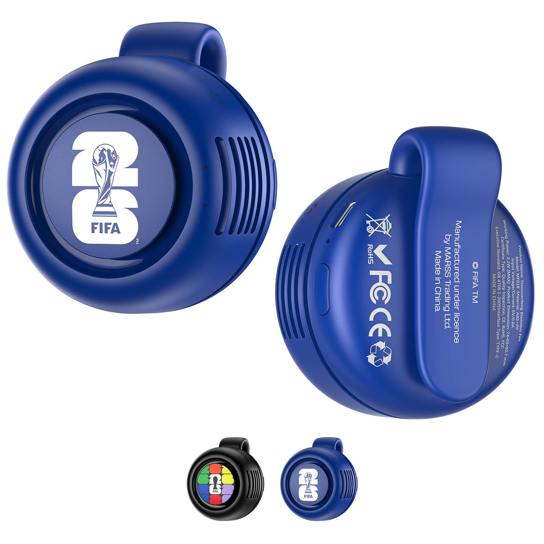 Offizielle FIFA WM 2026 Edition Clip Ventilator, Mini Ventilator mit Clip für Hemd und Taille, 360°