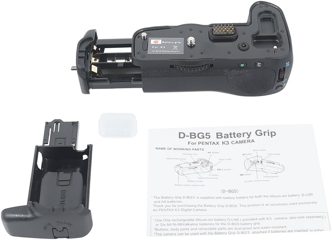 DSTE® Batterie Griff für Pentax K-3 K3 DSLR Digital Kamera als D-BG5 mit (2 packung) D-LI90