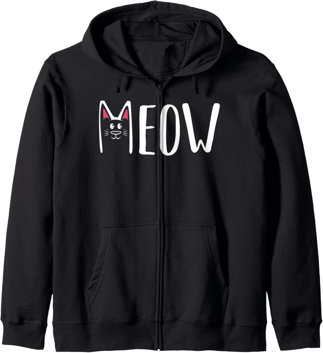 Meow Miau Katzenmotiv Kätzchen Tiere Katzenmama Katzenpapa Kapuzenjacke