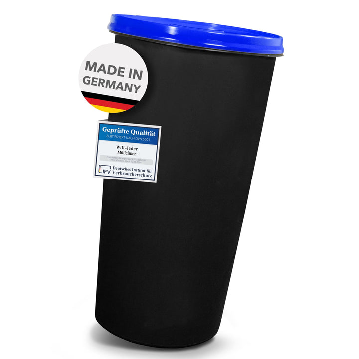 Will-Jeder Mülleimer 60l mit geruchsdichtem Deckel (Blau), Gelber Sack Ständer, Made in Germany, Mül