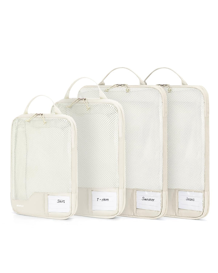 ECOHUB Packwürfel für Reisen, langlebig, Koffer-Organizer, Taschen, Set mit personalisiertem Etikett