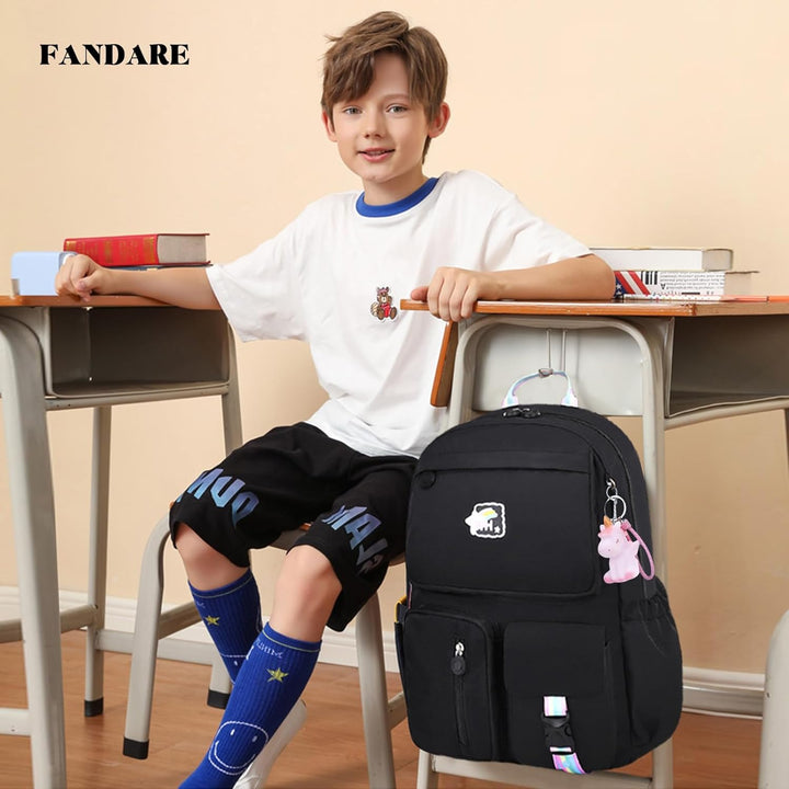 FANDARE Kinderrucksack Schulranzen Schultaschen Jungen Mädchen Schulrucksack Kinder Schultasche für