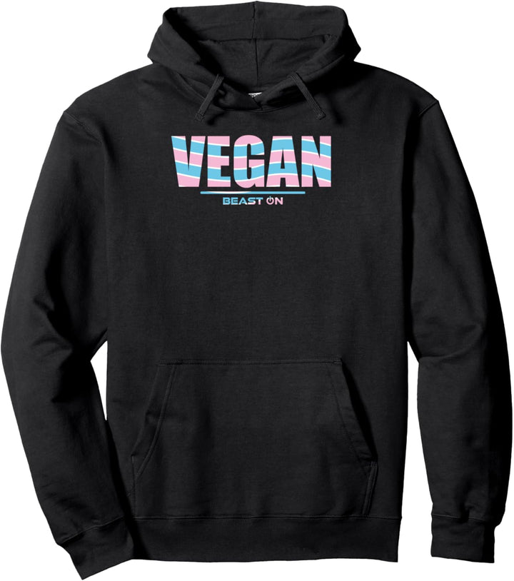 Vegan in Transsexual Farben LGBTQIA+ Fitness Gym Motivation Pullover Hoodie