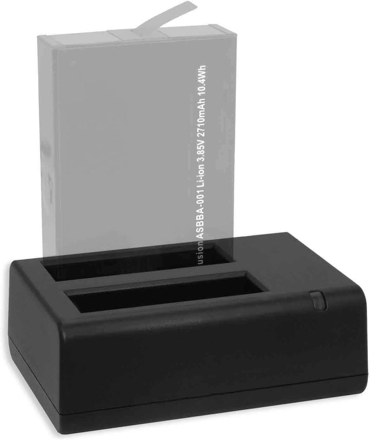 Ersatz-Akku + Dual-Ladegerät (USB) für GoPro Fusion [ersetzt GoPro ASBBA-001/2710 mAh / 3.8V / Li-Io