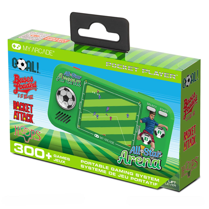 My Arcade All Star Arena Taschenspieler, tragbares Gaming-System mit 307 Retro-Spielen, 7 cm (2,7 Zo