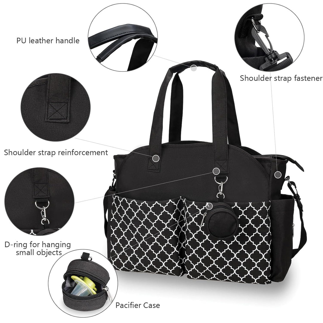 Baby Wickeltasche, 13 Taschen, Reise Wickeltasche Henkeltaschen Portable Babytasche mit Schnullertas