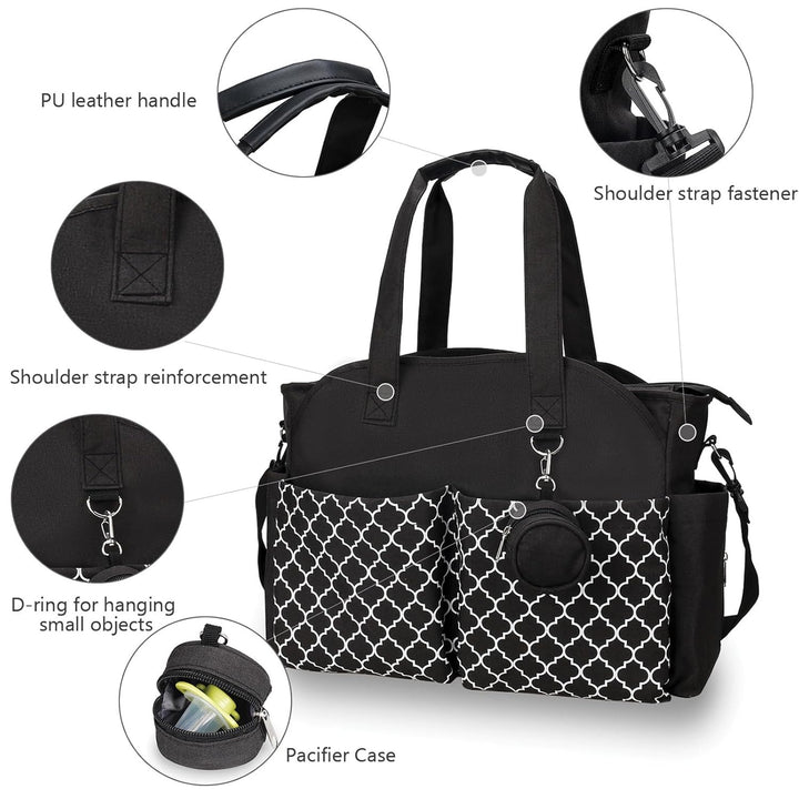 Baby Wickeltasche, 13 Taschen, Reise Wickeltasche Henkeltaschen Portable Babytasche mit Schnullertas