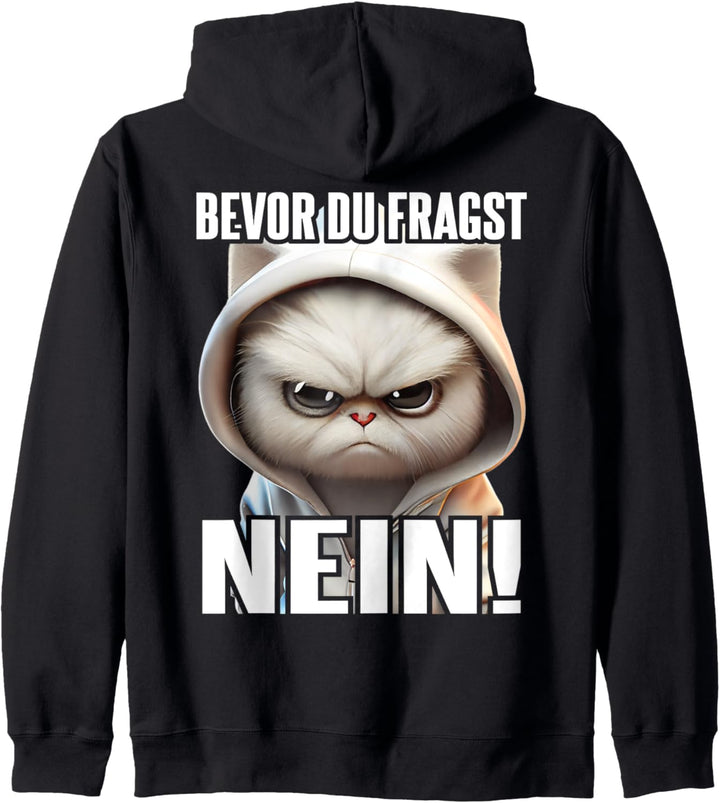 Katze Spruch Lustig Geschenk I Bevor Du Fragst Nein Kapuzenjacke