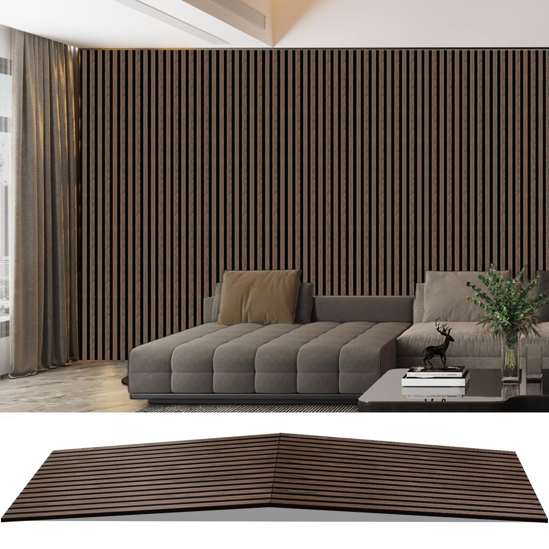 Akustikpaneele Holz, Faltbar 1,44m² - 240x60cm 3D Wandpaneele Holz, Akustik Paneele Wand für Küche,