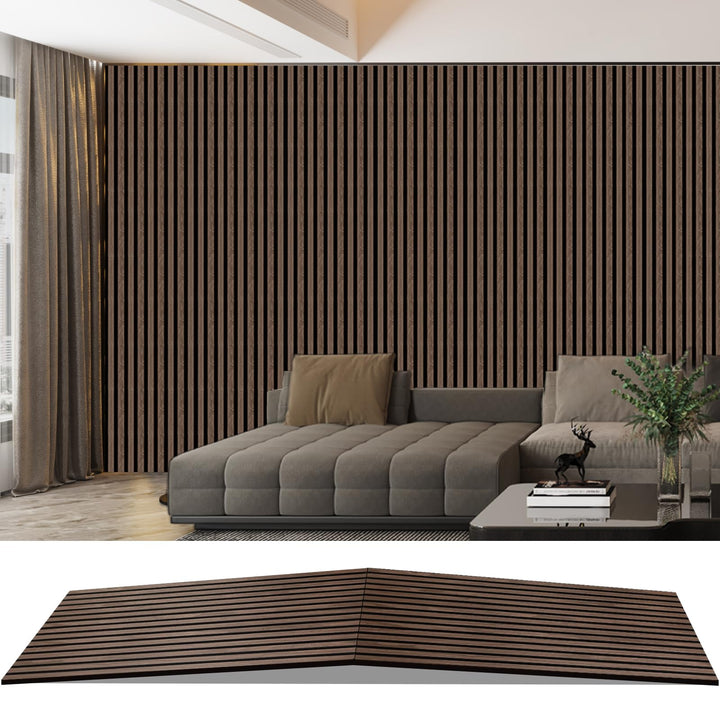 Akustikpaneele Holz, Faltbar 1,44m² - 240x60cm 3D Wandpaneele Holz, Akustik Paneele Wand für Küche,