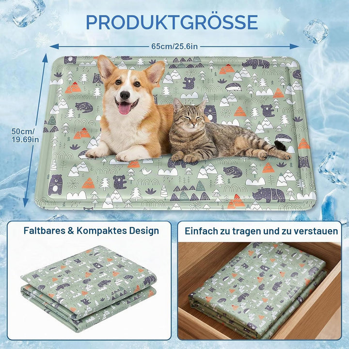 Ninonly Kühlmatte Hund 50X65cm Kühlmatte für Hunde Katze Haustier Eismatte Selbstkühlende mit Ungift