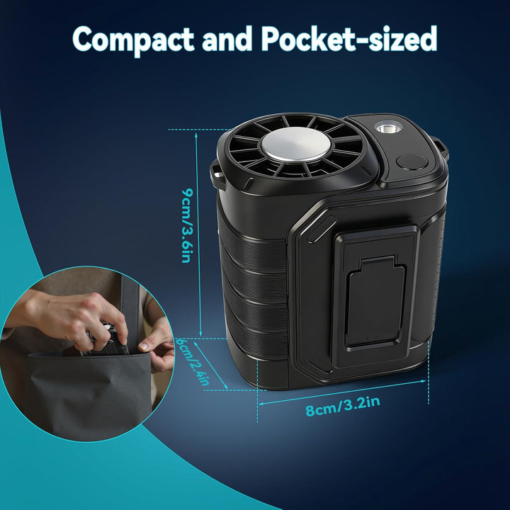 Taillen-Clip-Lüfter, tragbarer persönlicher Kühlventilator, 13000 U/min, 5 Geschwindigkeiten, verste