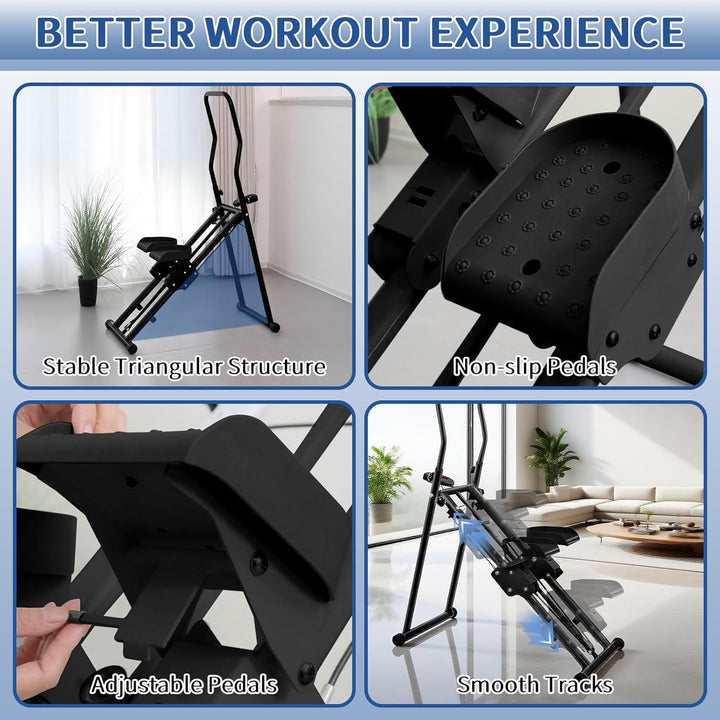 Stair Stepper für Home Gym Übung, Compact Folding Cardio Übung Climber, Verstellbare Lenker & Pedale