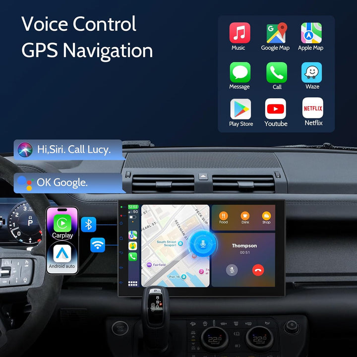 2 Din Autoradio 7 Zoll HD Touchscreen, Wireless Apple CarPlay & Android Auto, Bluetooth, SWC | Unive