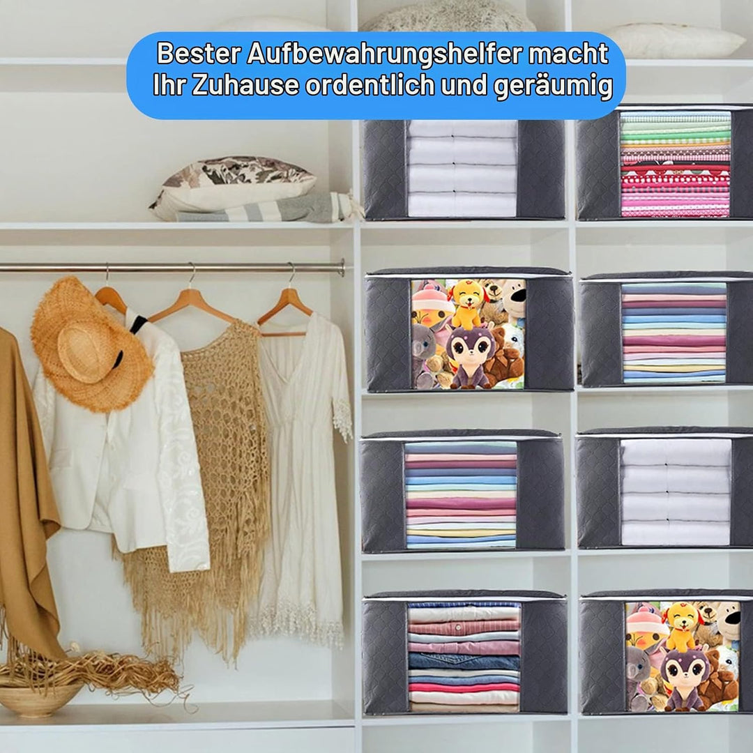 Withosent 6 Stück 90L Grosse Aufbewahrungstasche Schrank Organizer Set, Faltbare Kleideraufbewahrung