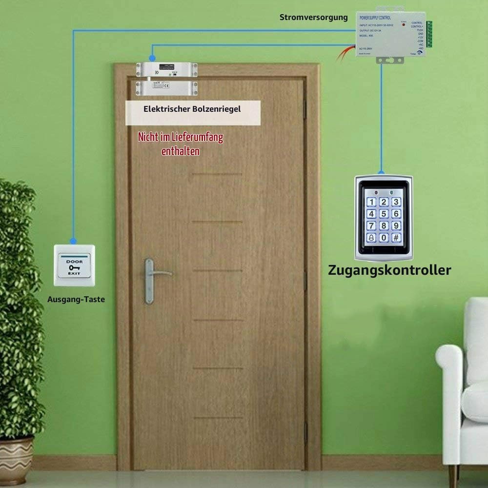 YAVIS RFID Metall Codeschloss Türöffner Tastatur Zugangskontrolle System Kit Set 125 kHz EM Kartenle