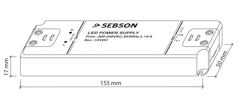 SEBSON 30W LED Treiber/LED Trafo - 2er Set - 155x50x17mm - 12V Konstante Ausgangsspannung, Transform