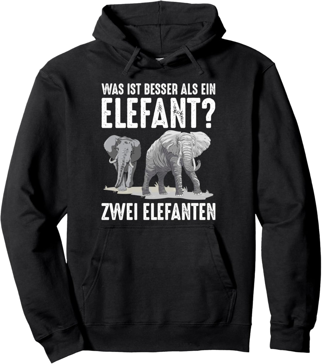 Was ist besser als ein Elefant? Zwei Elefanten Lustig Pullover Hoodie