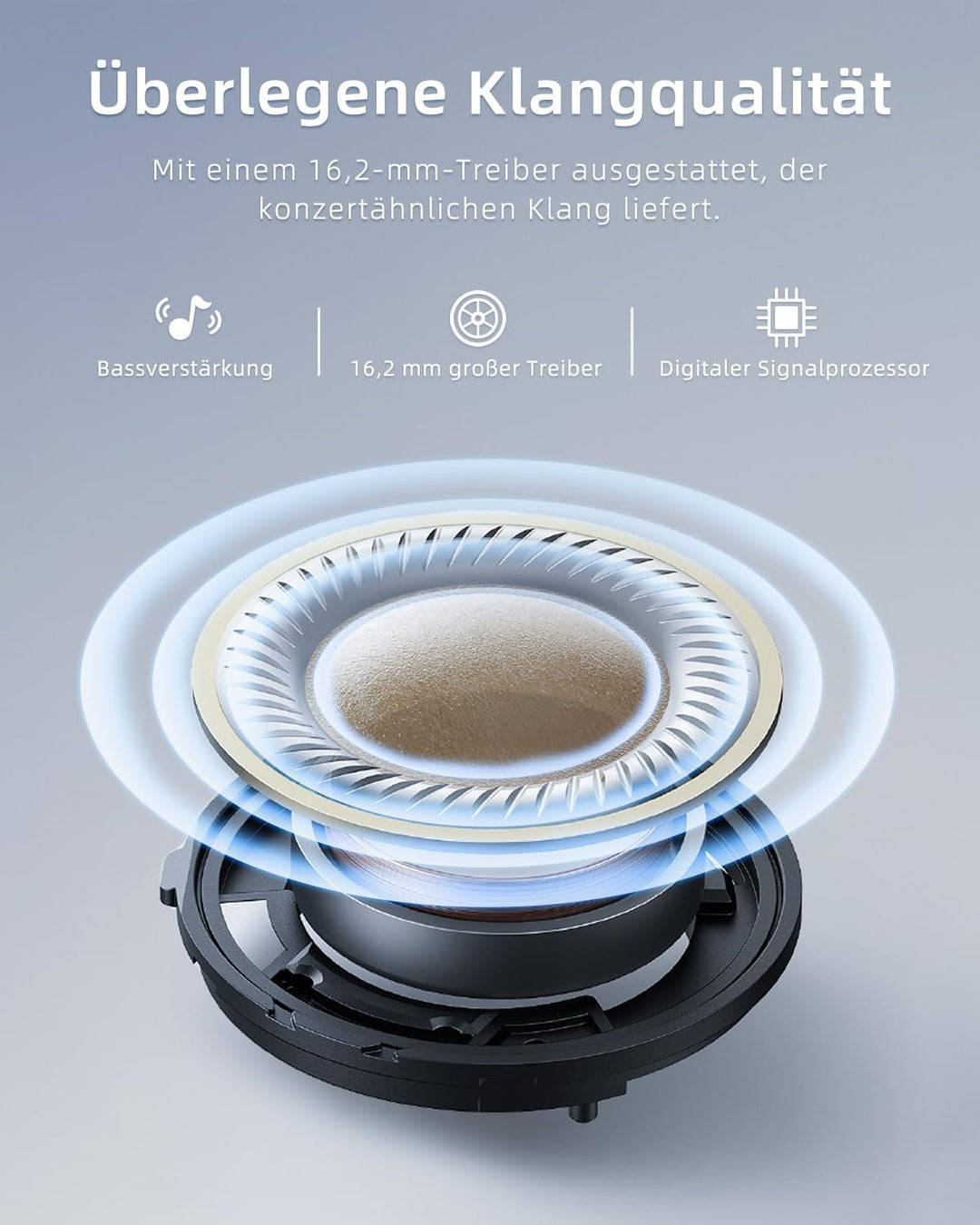 HIFI WALKER Open Ear Kopfhörer Kabellos Bluetooth 5.3, HiFi Stereo, 12H Musik & 8H Anruf, Sportkopfh