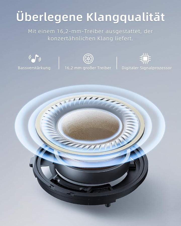 HIFI WALKER Open Ear Kopfhörer Kabellos Bluetooth 5.3, HiFi Stereo, 12H Musik & 8H Anruf, Sportkopfh