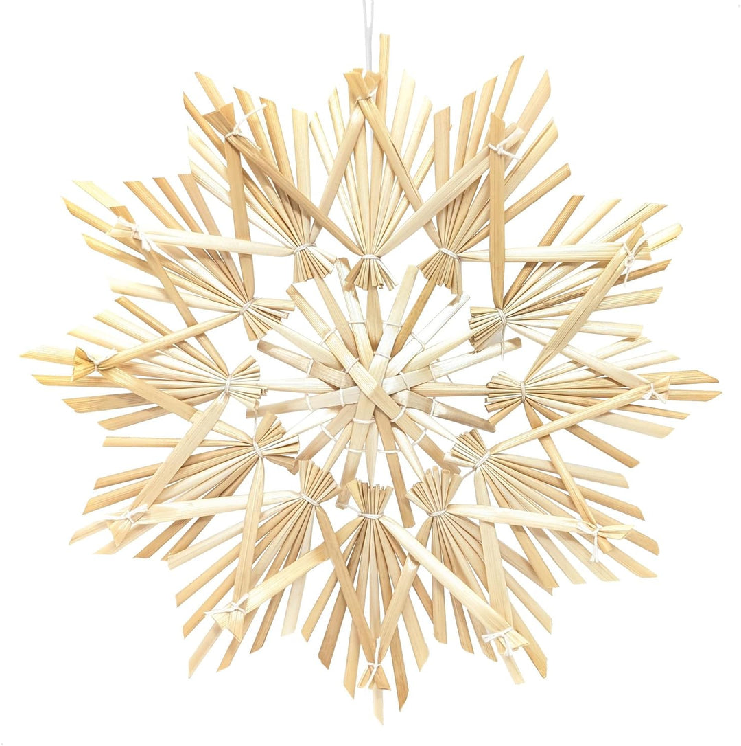 com-four® 8X Strohsterne im Mix-Set - Stroh-Anhänger für den Weihnachtsbaum - natürlicher Christbaum