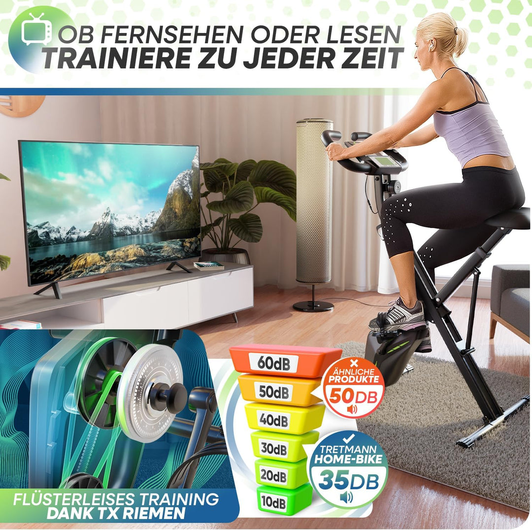 Neu Tretmann Hometrainer fahrrad Klappbar Set-extra bequem & leise- [RelaxFoam] bis 150KG Belastbar